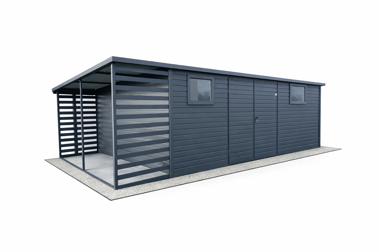 Zahradní domek 7x3,5m + dřevník - L