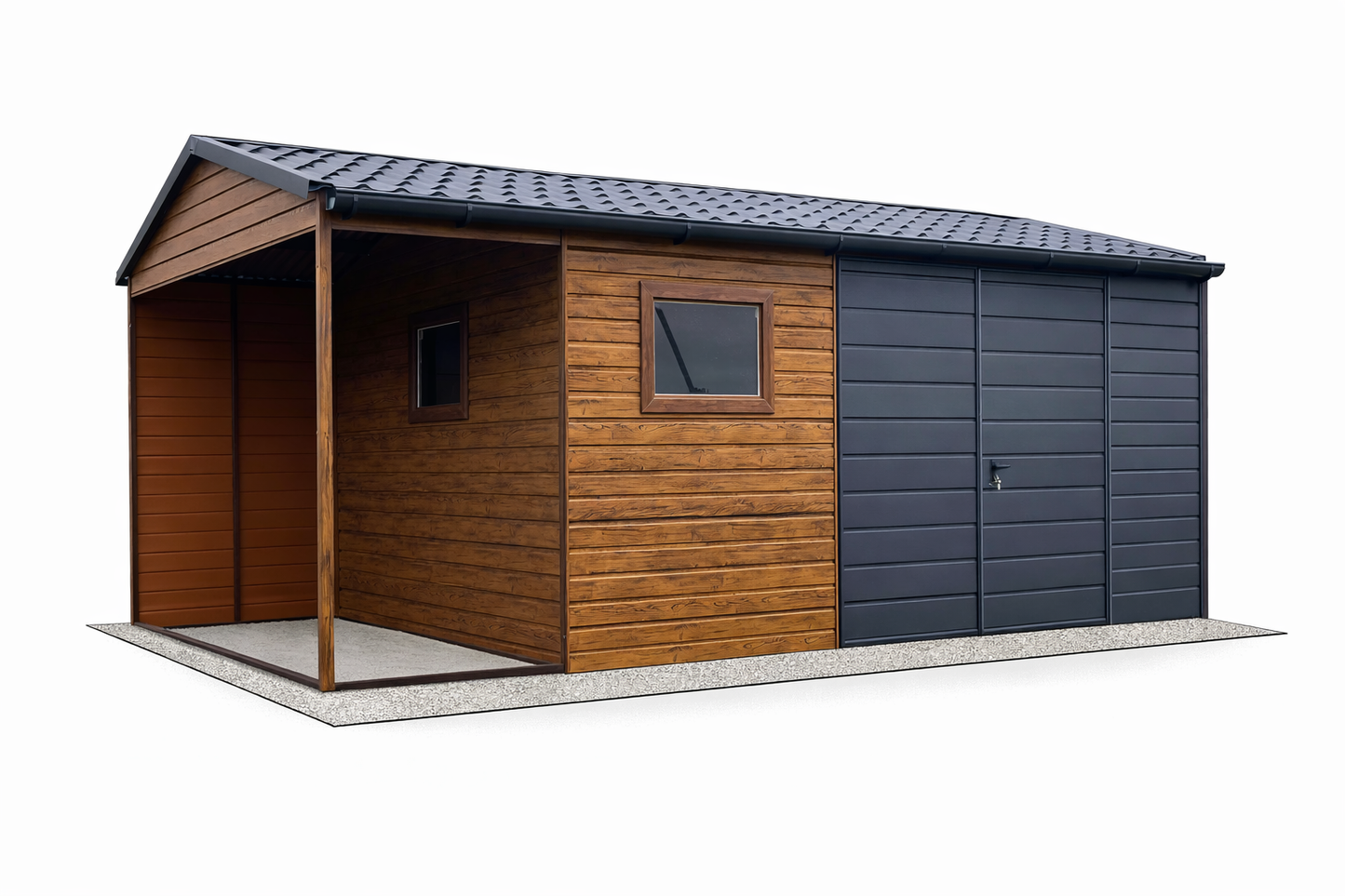 Zahradní domek s přístřeškem 5x3m