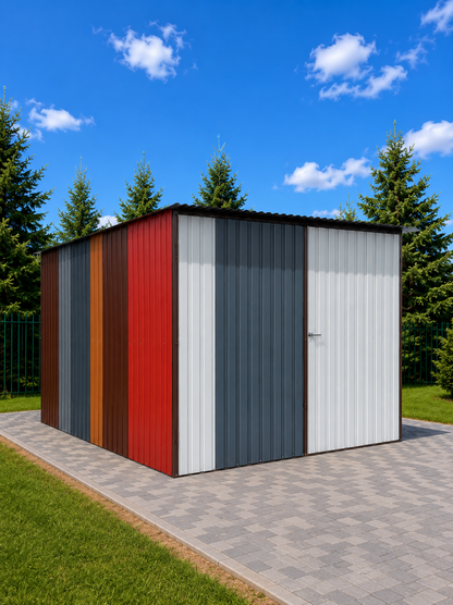 Plechová garáž 3 x 5 m ze zbytkových plechů