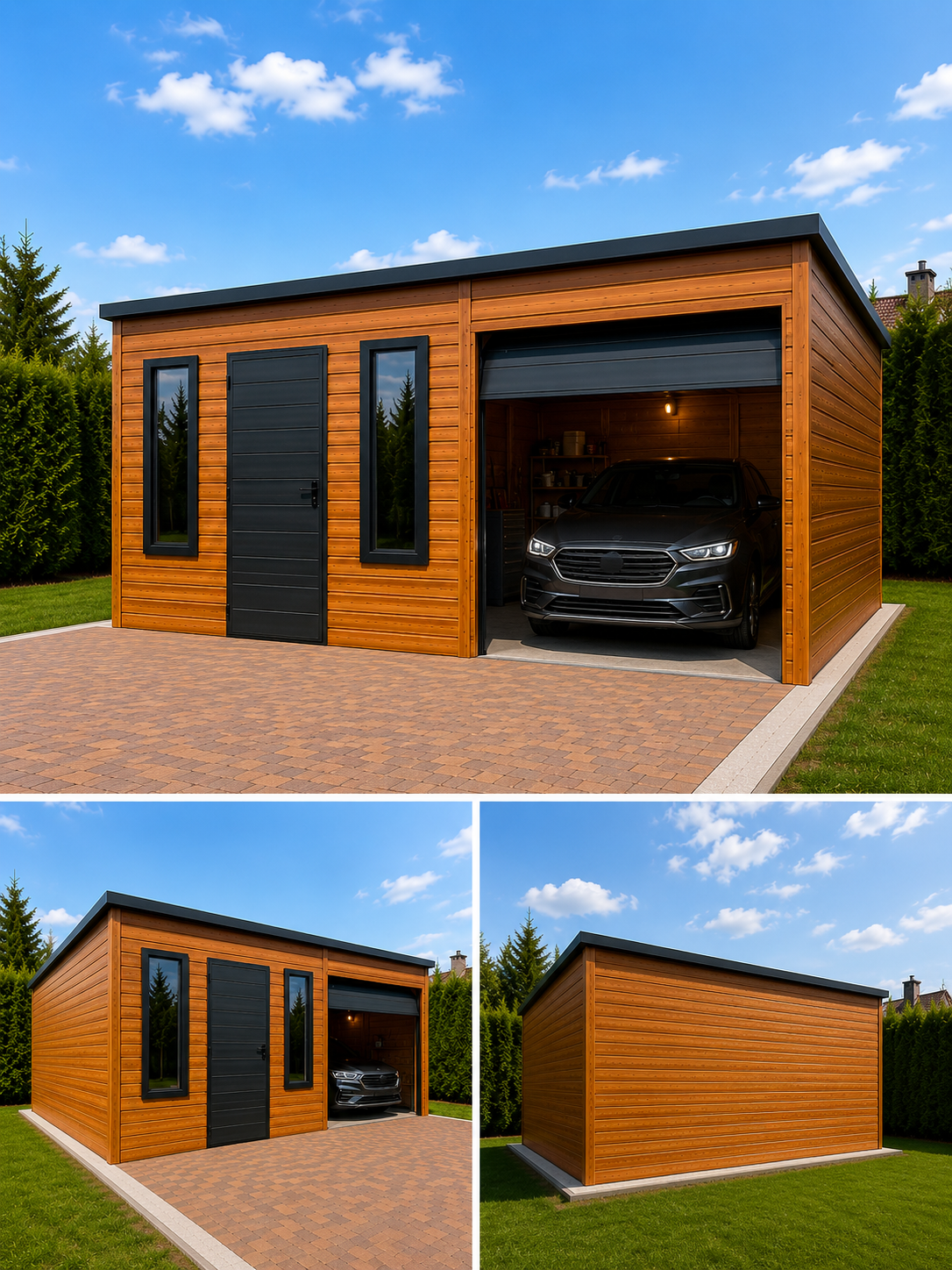 Premium garáž 8 × 6 m v dekoru dřeva