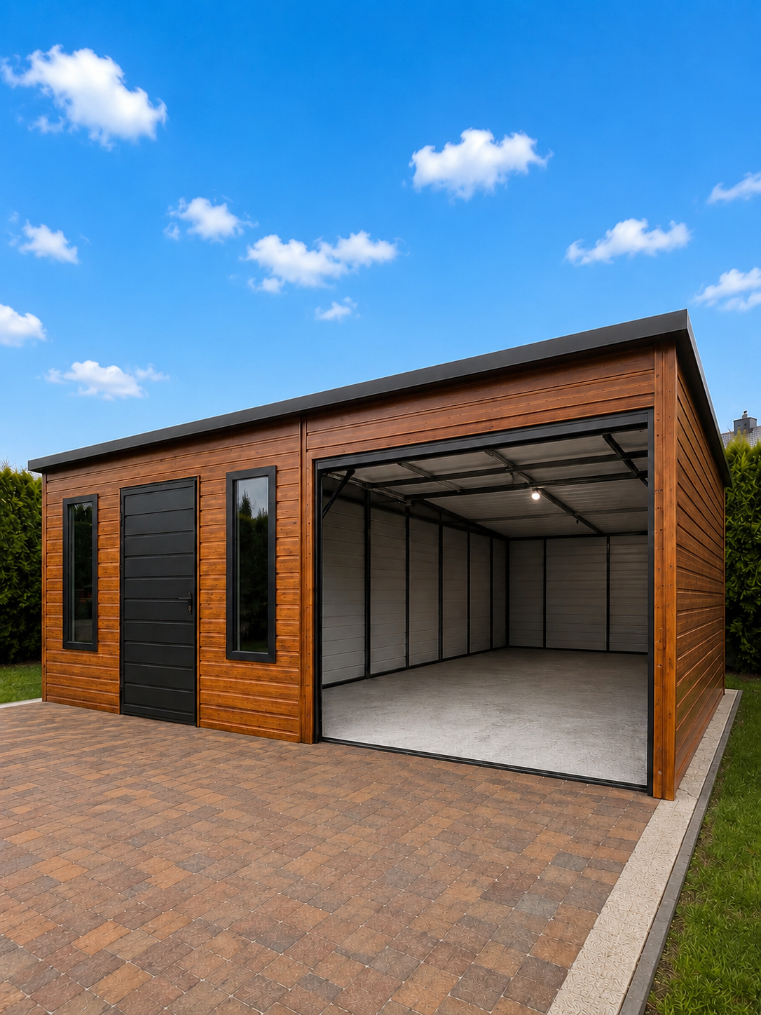 Premium garáž 8 × 6 m v dekoru dřeva