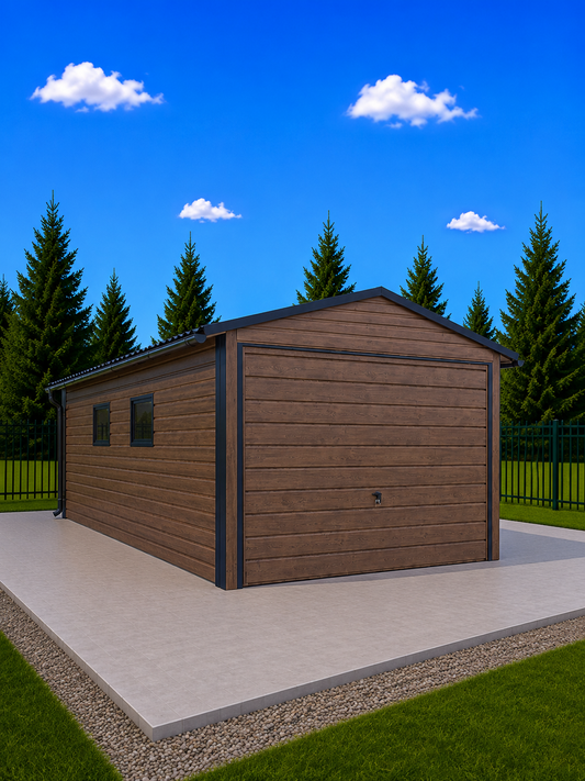 Plechová garáž 3 × 7 m - Ořech - Standard